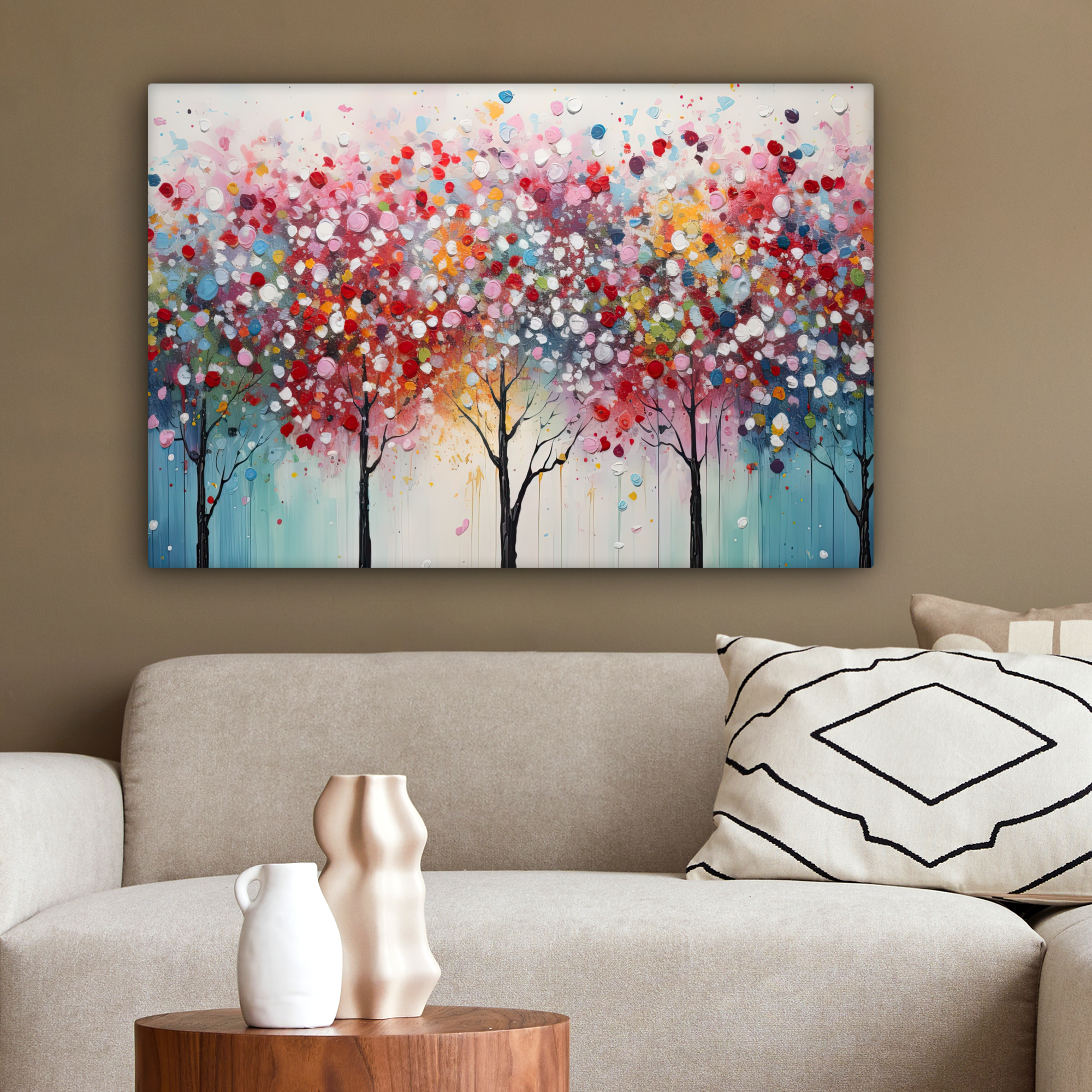 Canvas schilderij - Kunst - Bomen - Natuur - Acryl-2