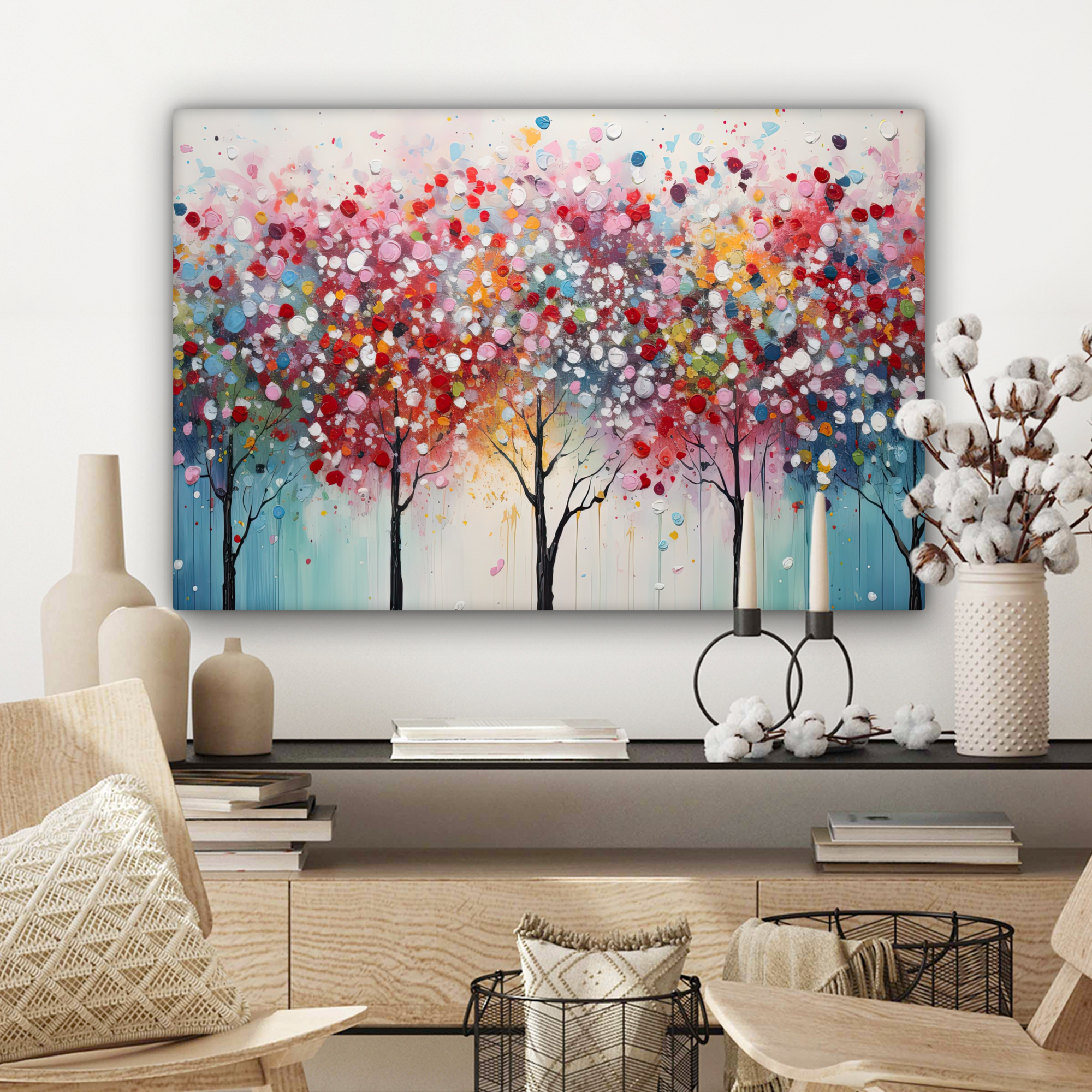 Canvas schilderij - Kunst - Bomen - Natuur - Acryl-3