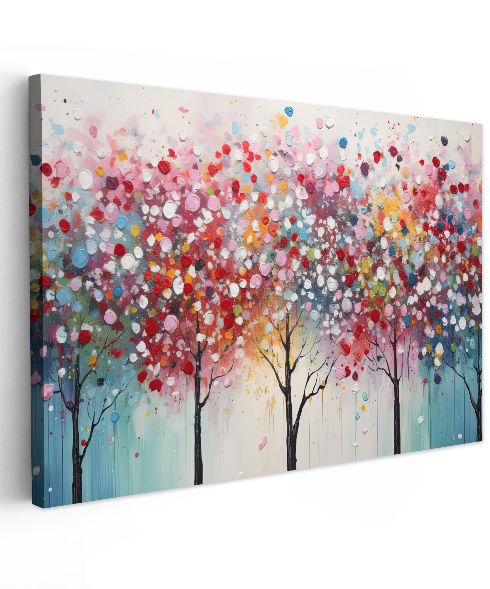 Canvas schilderij - Kunst - Bomen - Natuur - Acryl