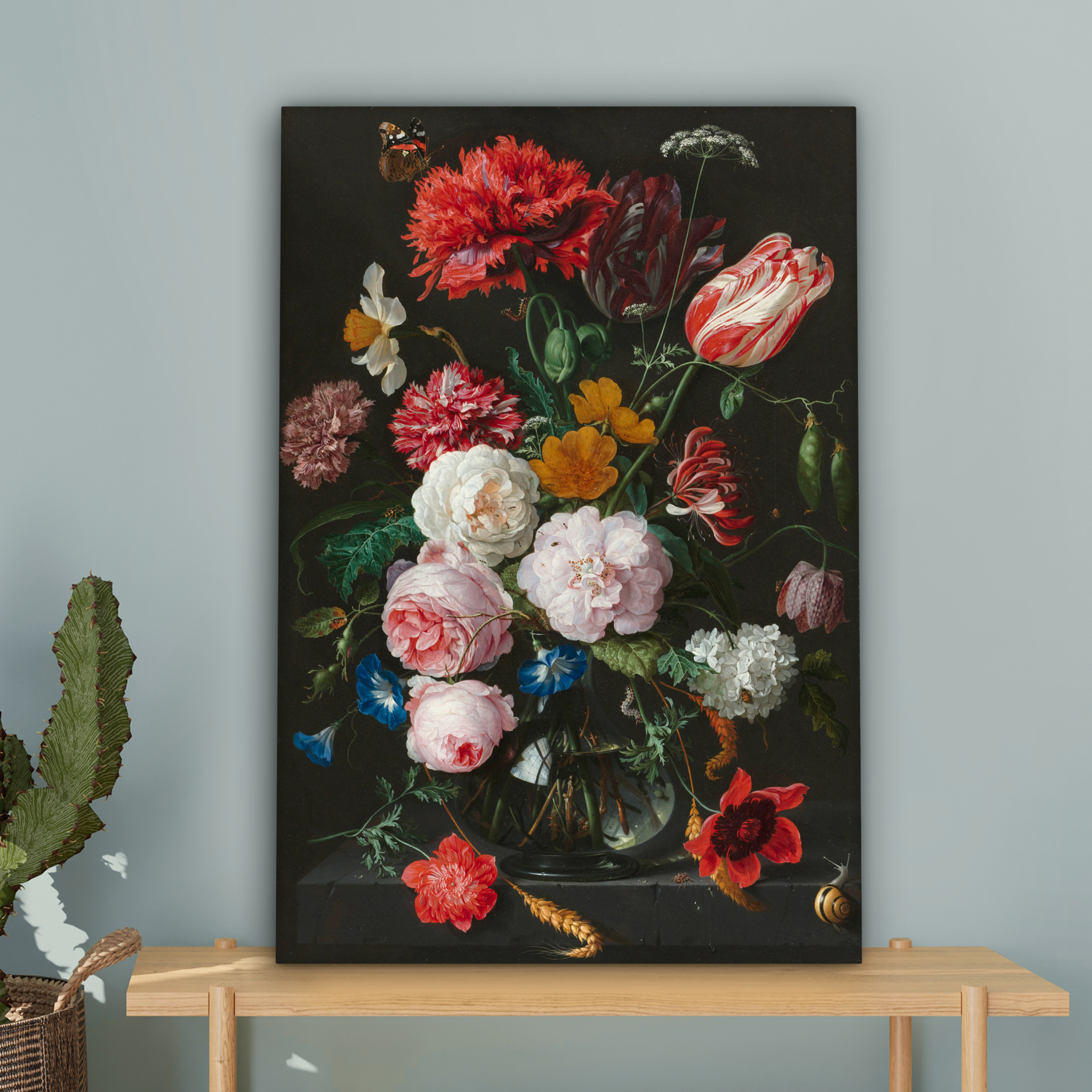 Tableau sur toile - Nature morte avec des fleurs dans un vase en verre - Peinture de Jan Davidsz. de Heem-4