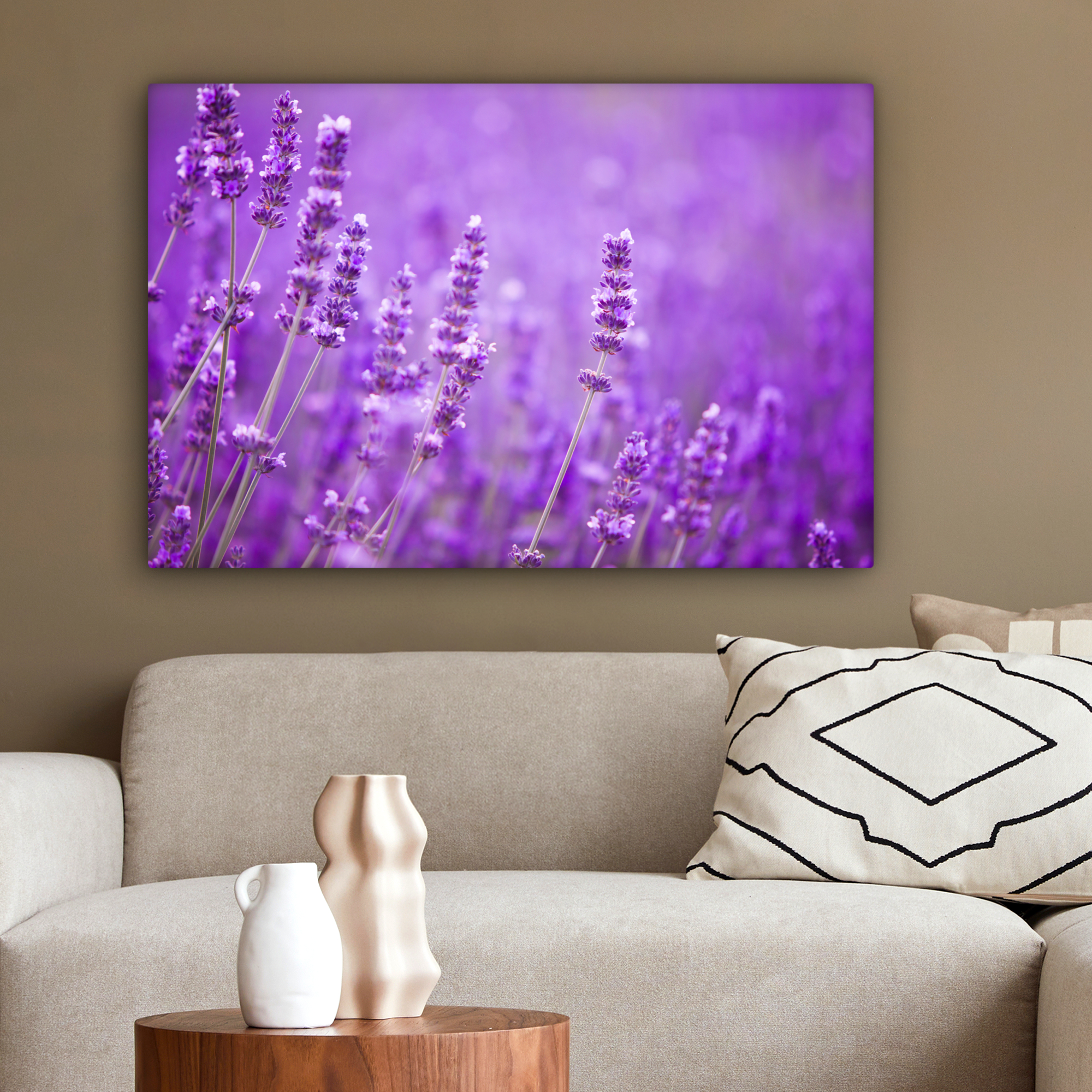 Canvas schilderij - Lavendel - Close-up - Bloemen - Paars-2