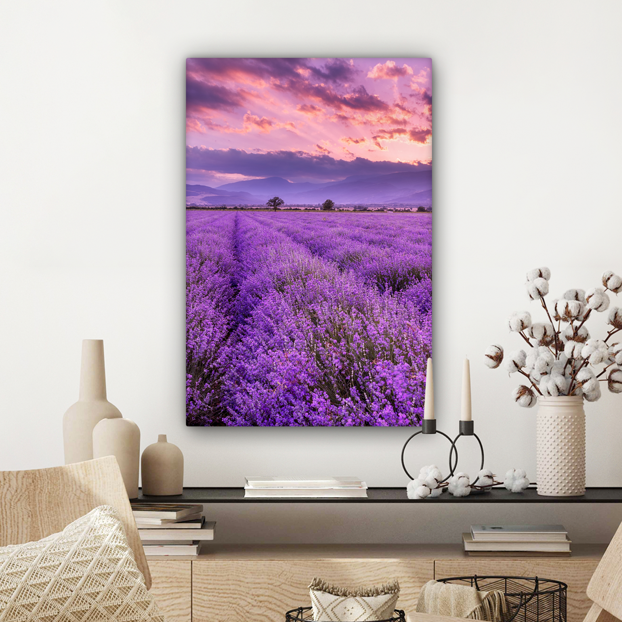 Canvas schilderij - Lavendel - Paars - Bloemen - Veld-3