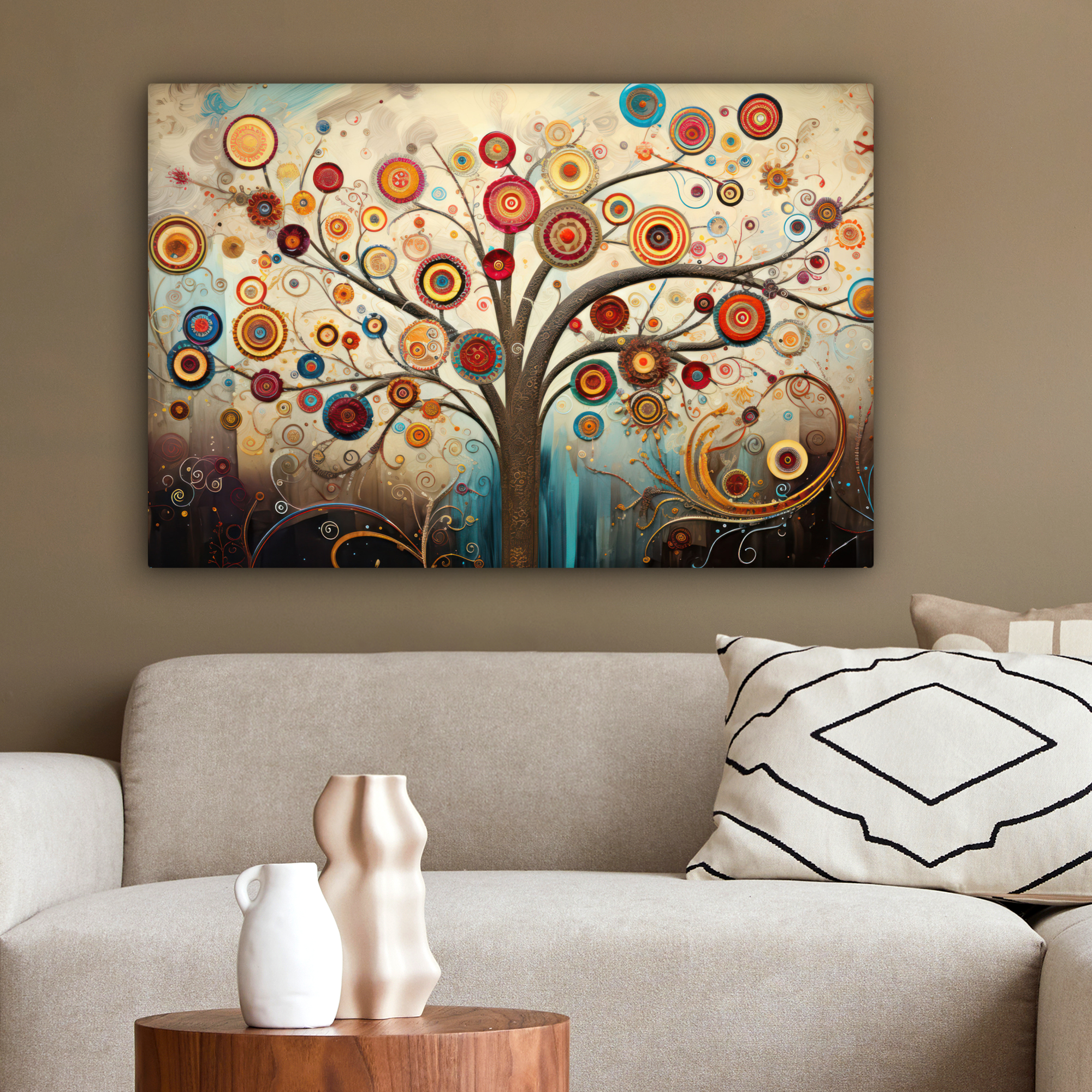 Canvas schilderij - Boom - Tree of life - Kleur-2