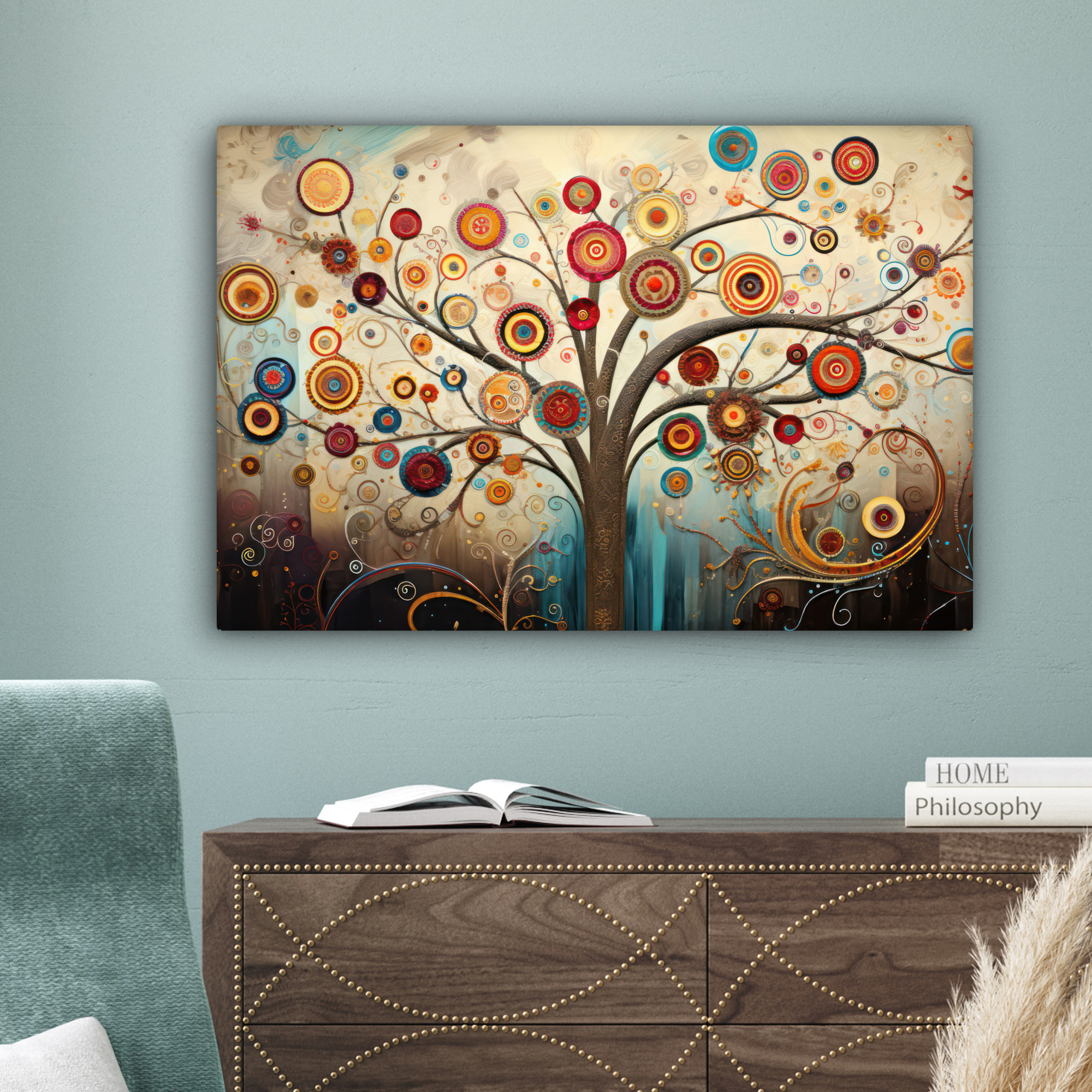 Canvas schilderij - Boom - Tree of life - Kleur-4