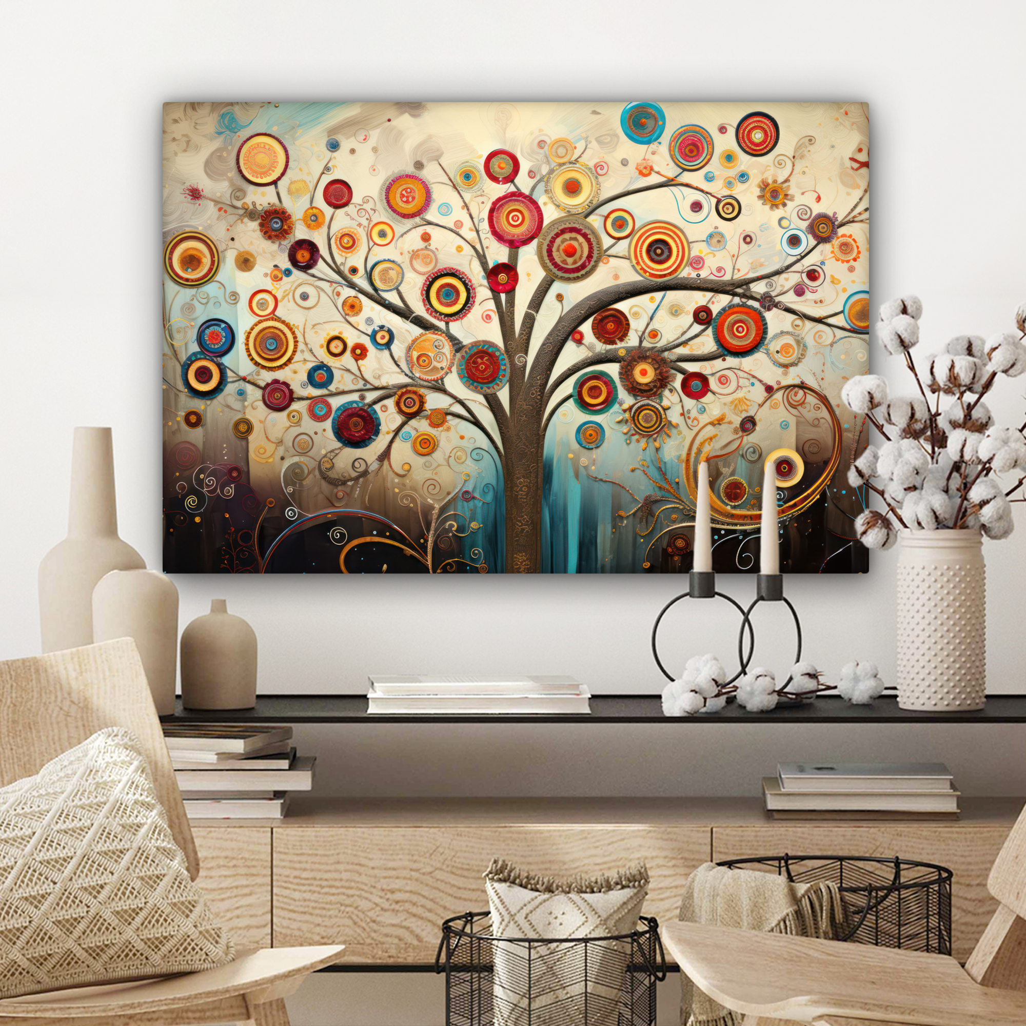Canvas schilderij - Boom - Tree of life - Kleur-3