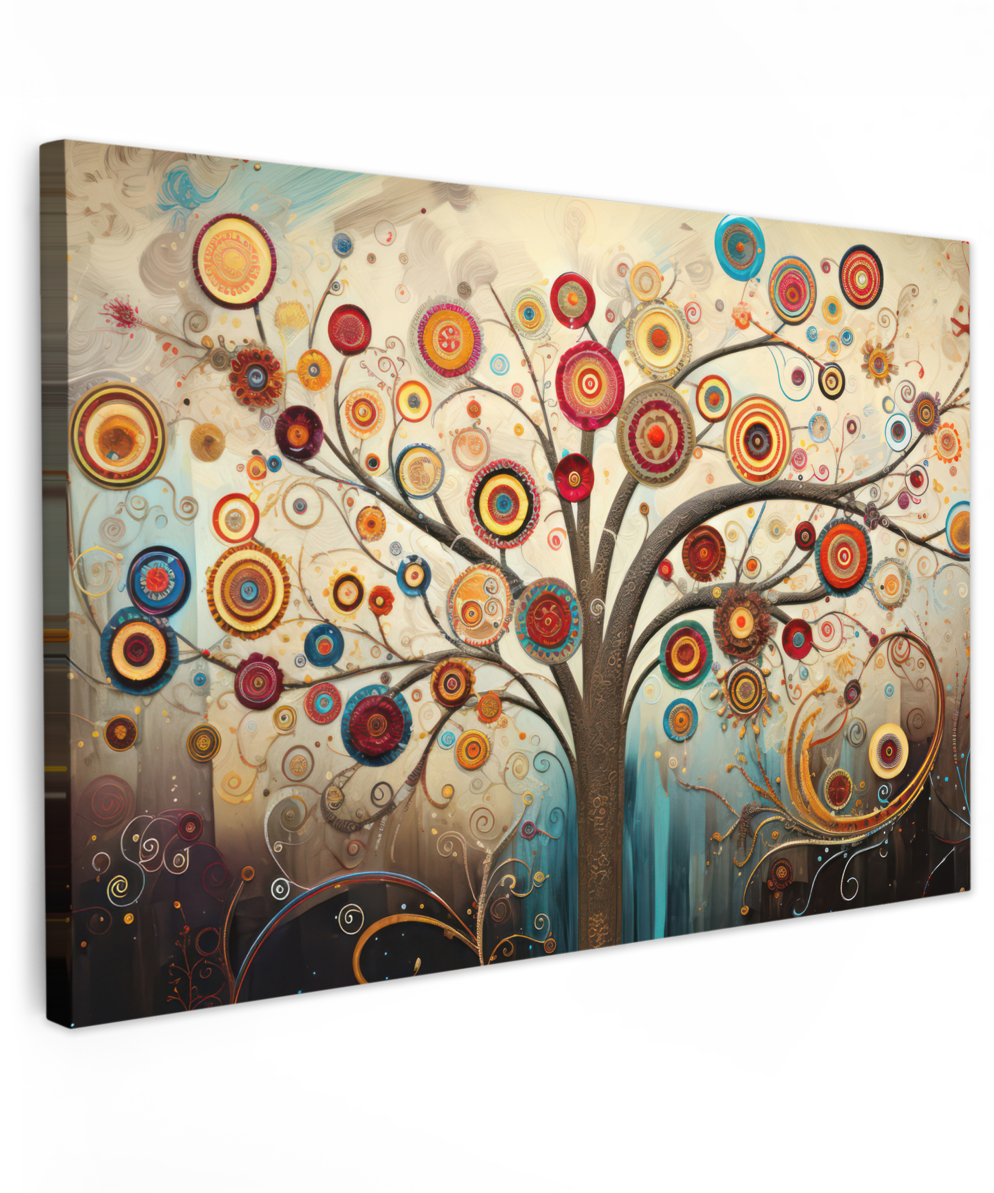 Canvas schilderij - Boom - Tree of life - Kleur