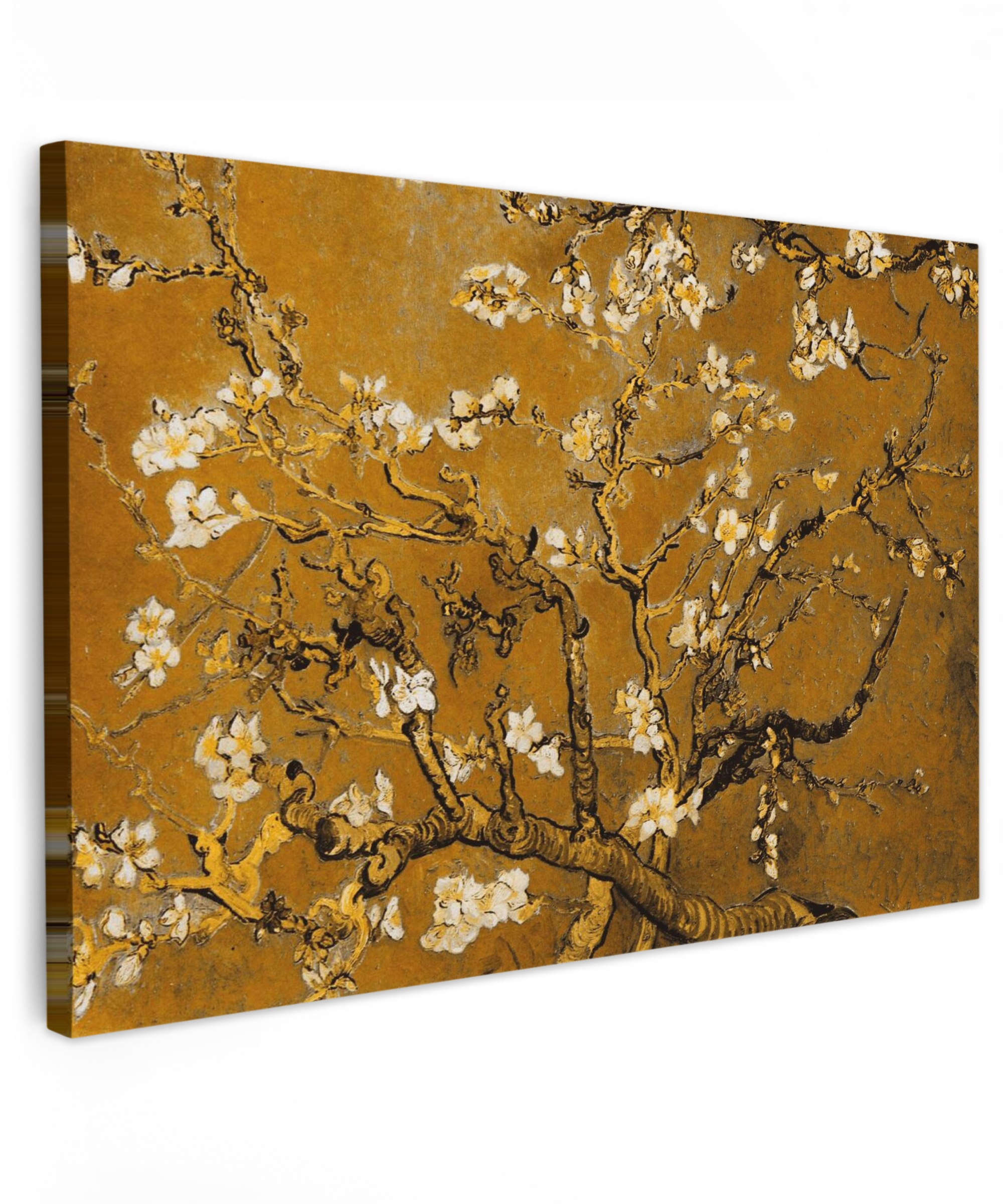 Leinwandbild - Mandelblüte - Kunst - Van Gogh - Gold