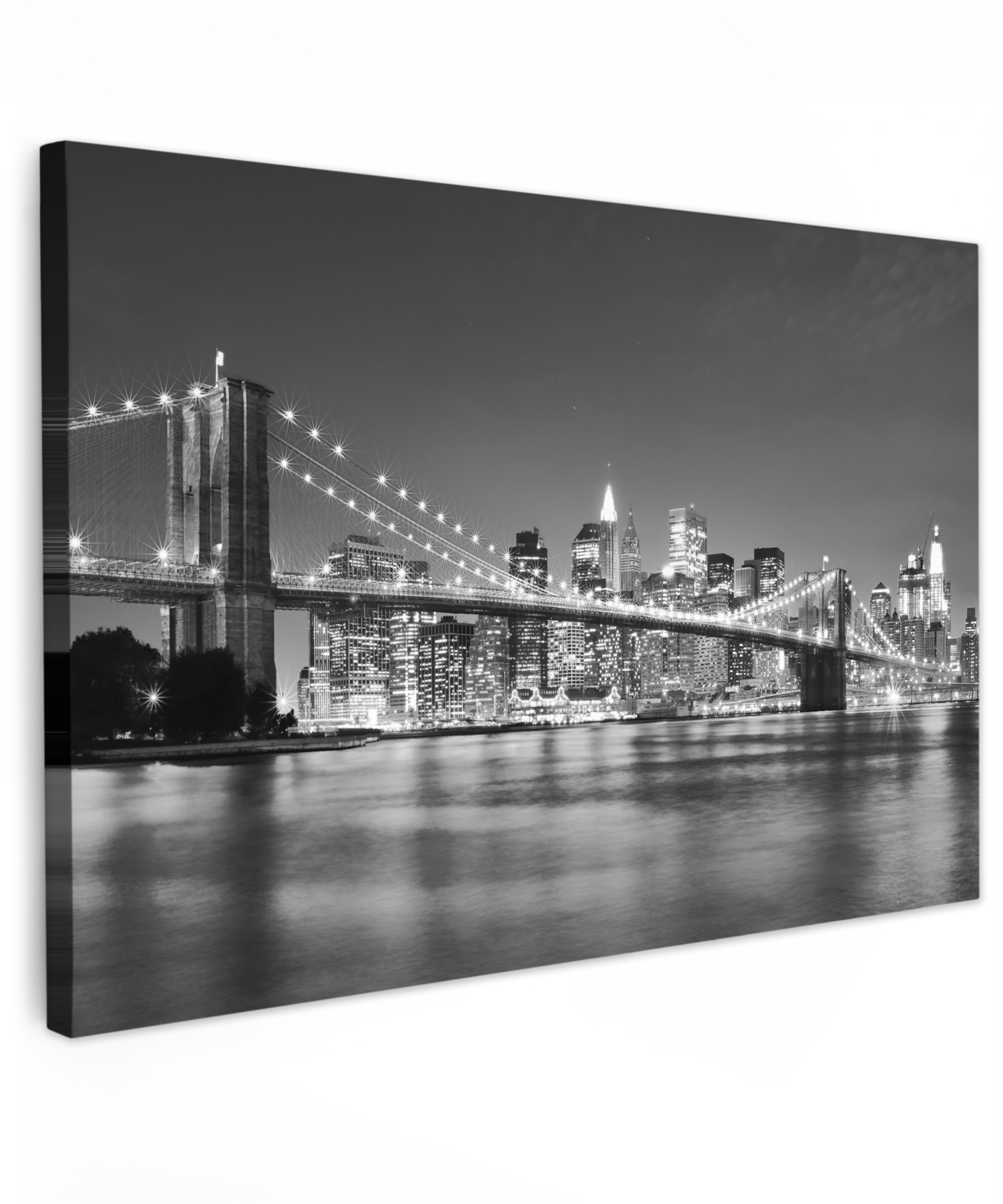 Leinwandbild - New York - Brücke - Brooklyn - Schwarz Weiß - Architektur