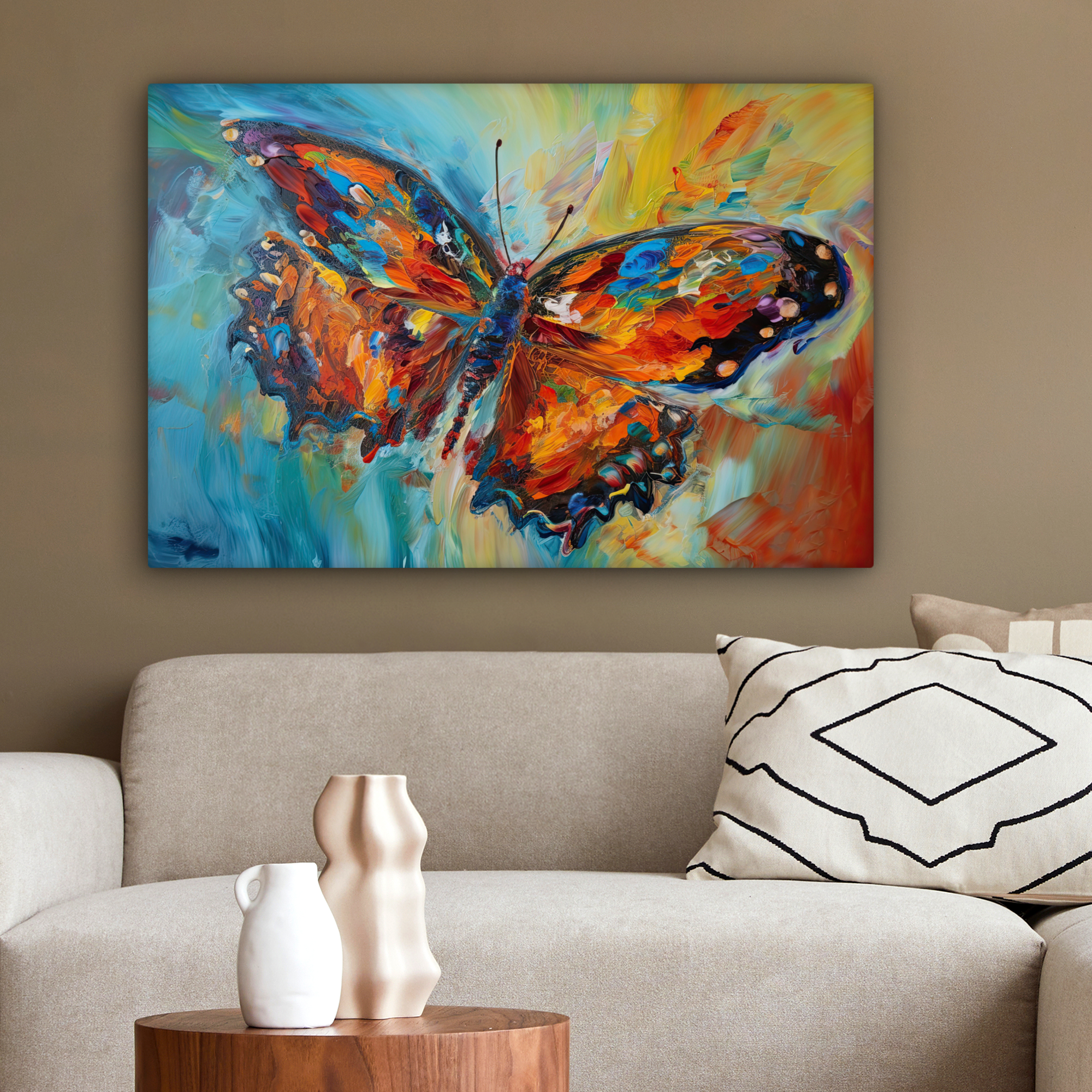 Leinwandbild - Schmetterling - Farben - Kunst - Gemälde-2