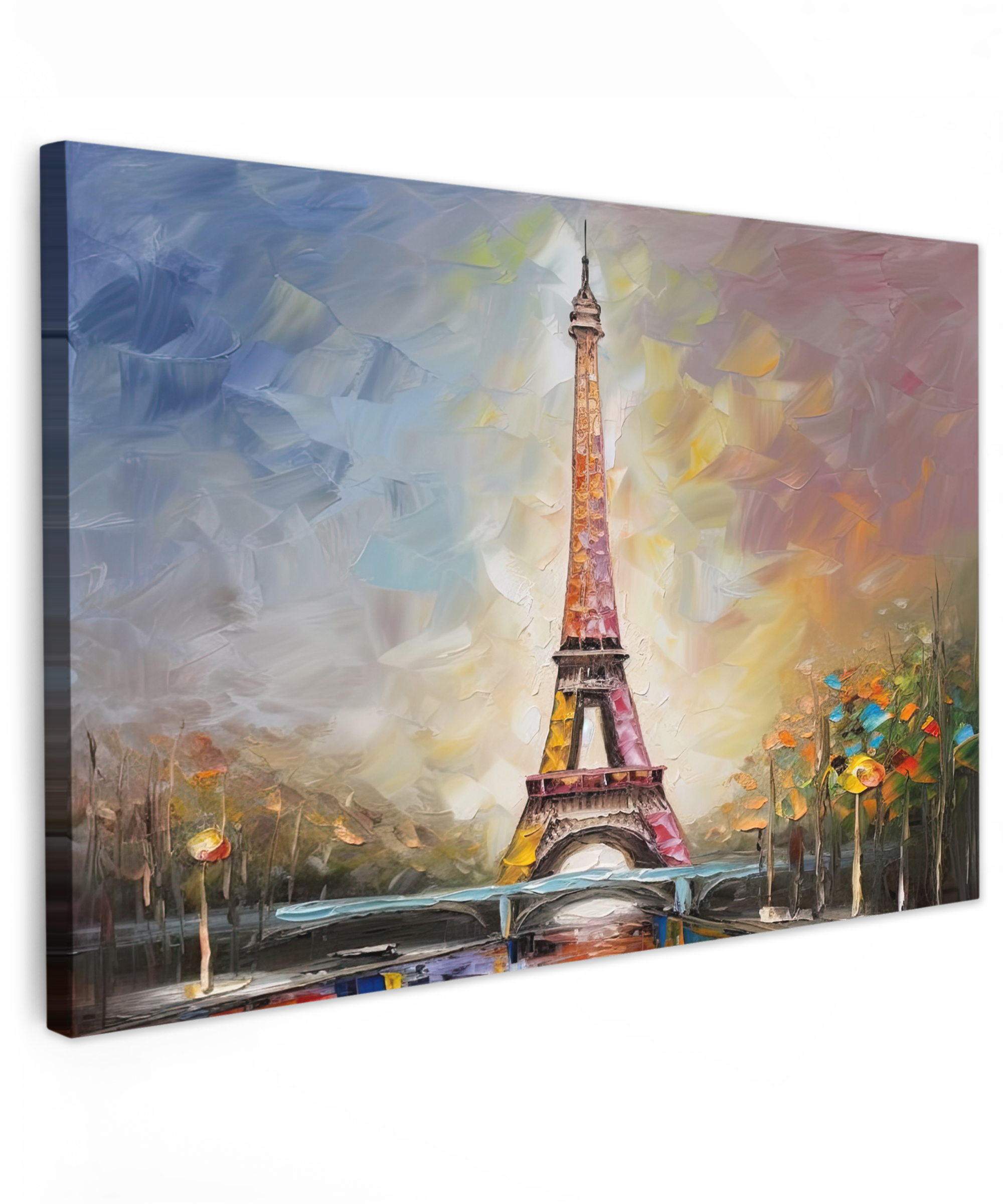 Canvas schilderij - Eiffeltoren - Schilderij - Olieverf - Parijs