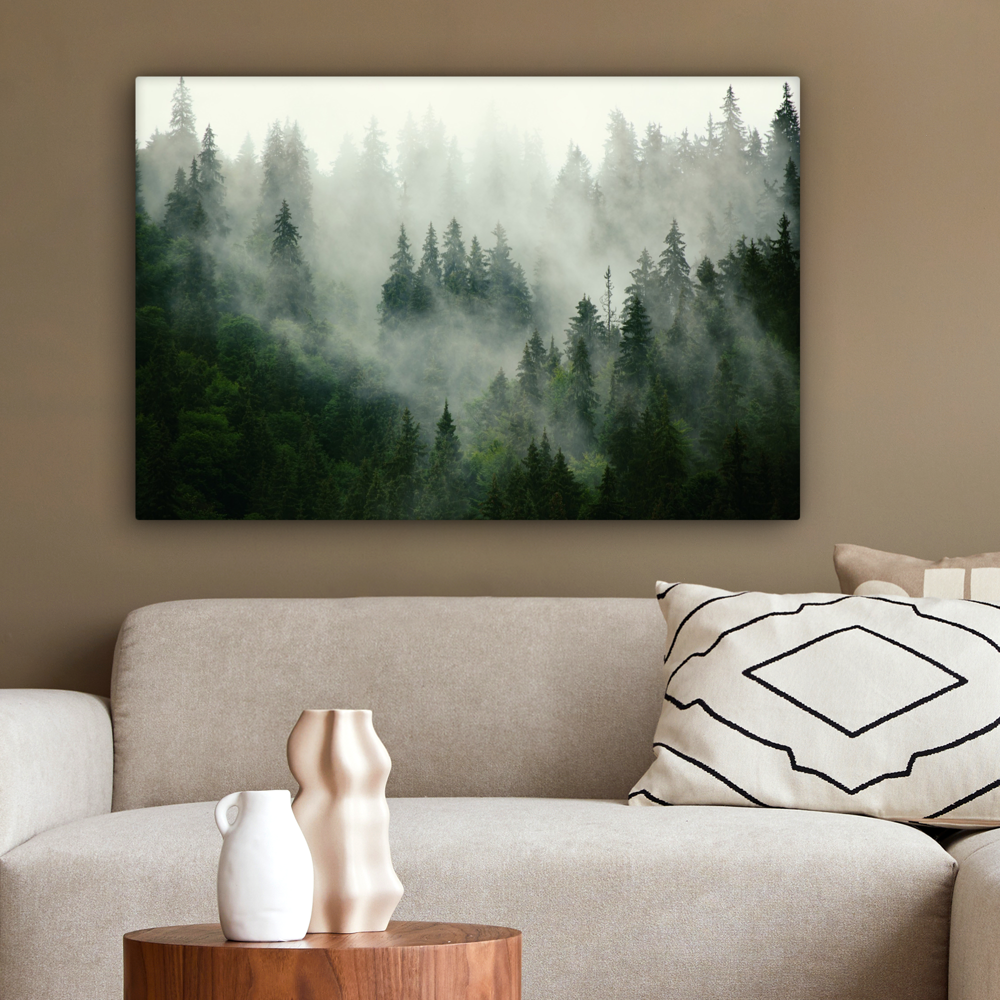 Leinwandbild - Wald - Nebel - Bäume - Natur-2