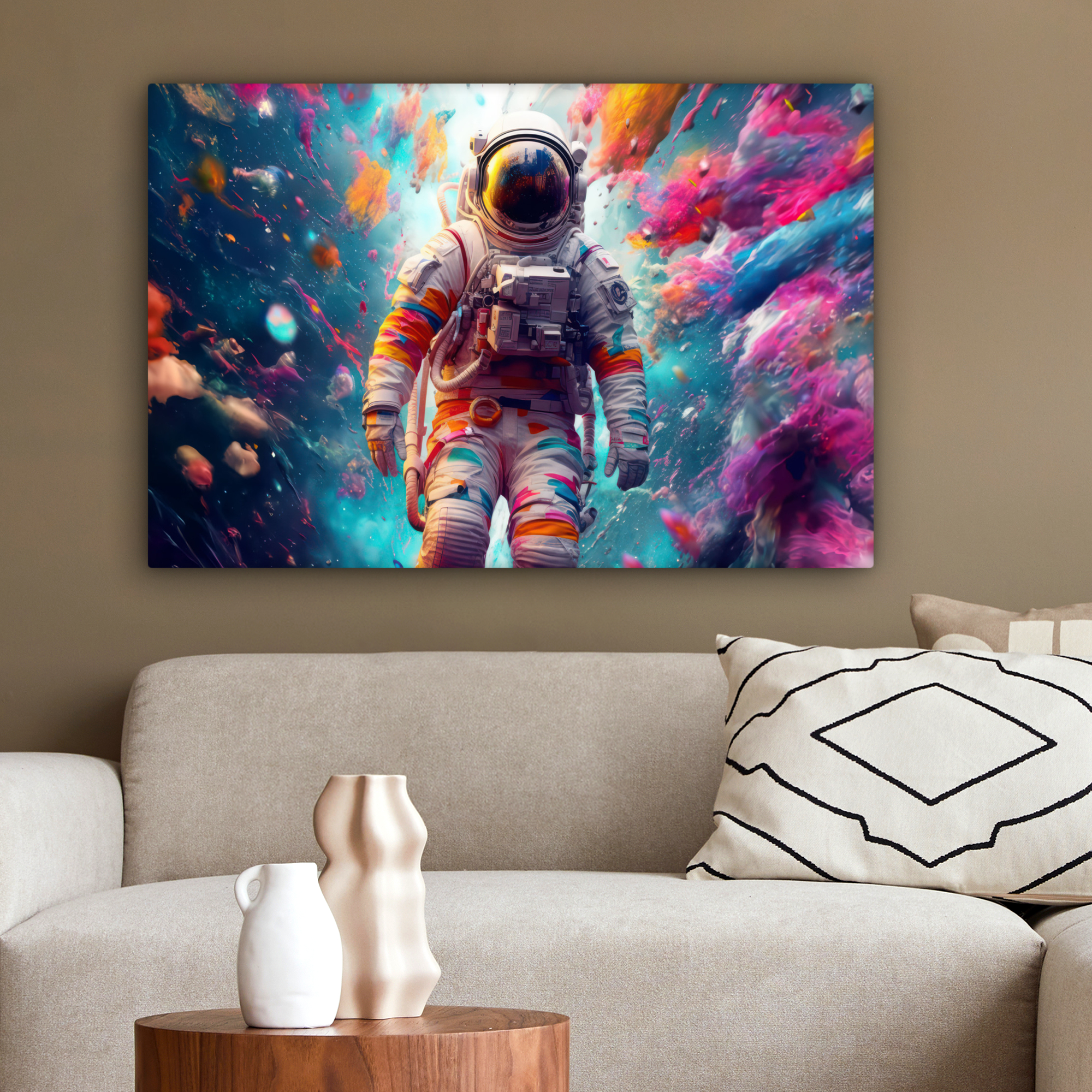 Canvas schilderij - Neon - Meteoriet - Neon - Astronaut-2