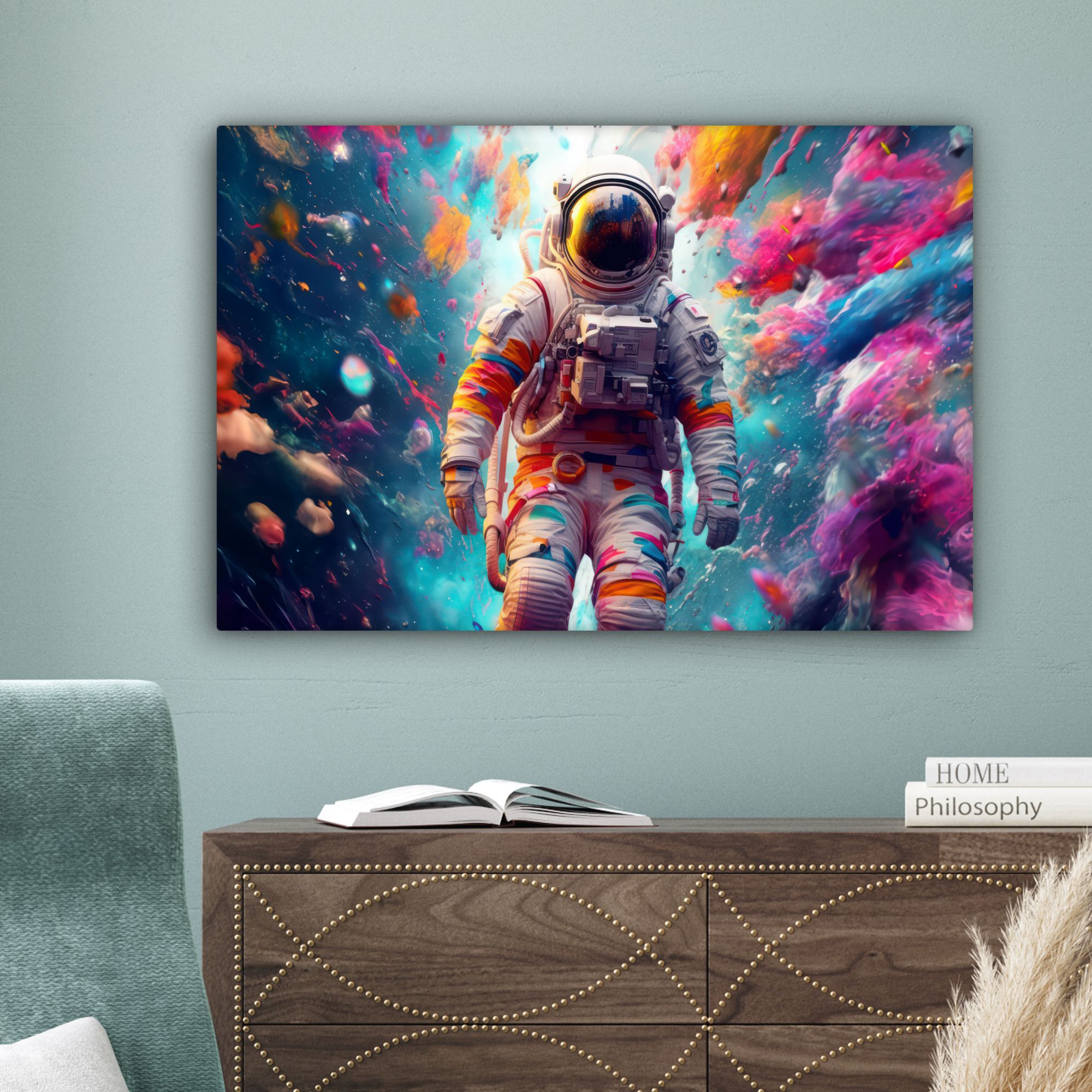 Canvas schilderij - Neon - Meteoriet - Neon - Astronaut-4