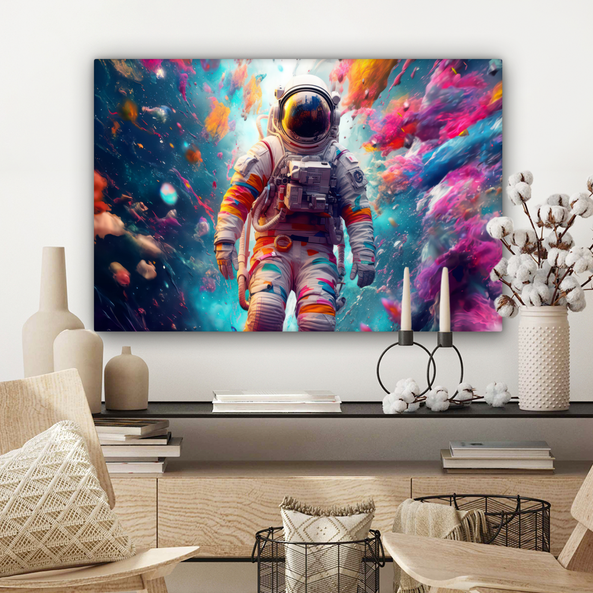Canvas schilderij - Neon - Meteoriet - Neon - Astronaut-3