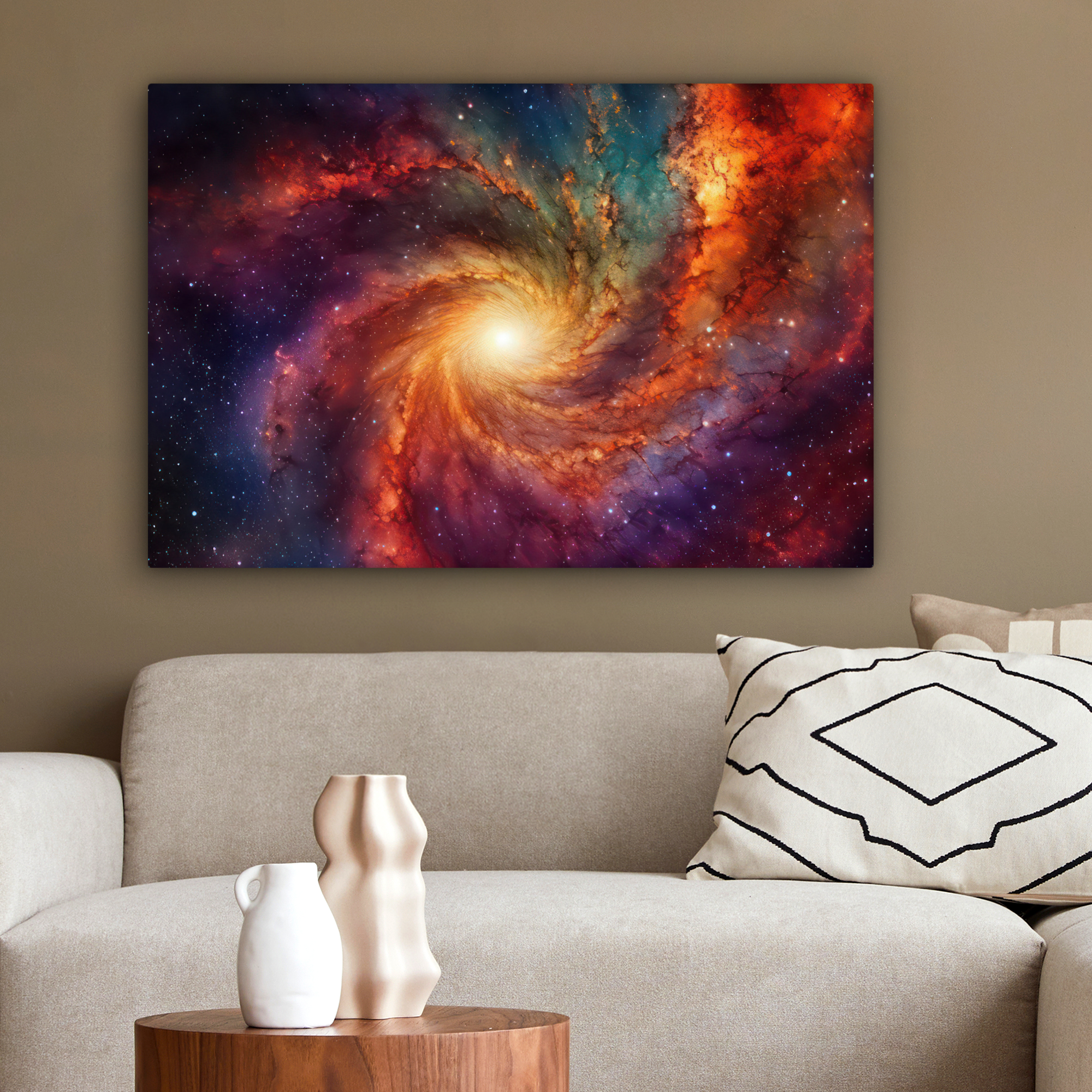 Leinwandbild - Sternenhimmel - Weltraum - Milchstraße - Neon-2