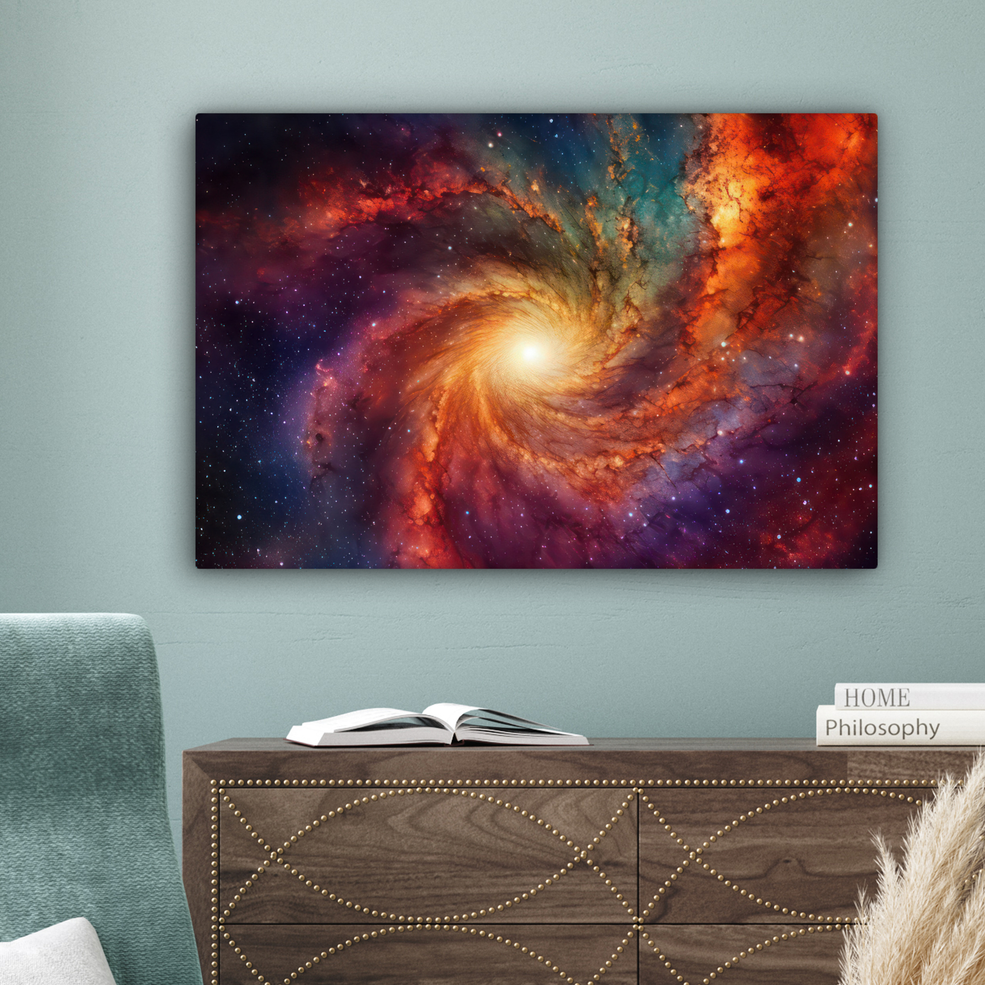 Leinwandbild - Sternenhimmel - Weltraum - Milchstraße - Neon-4
