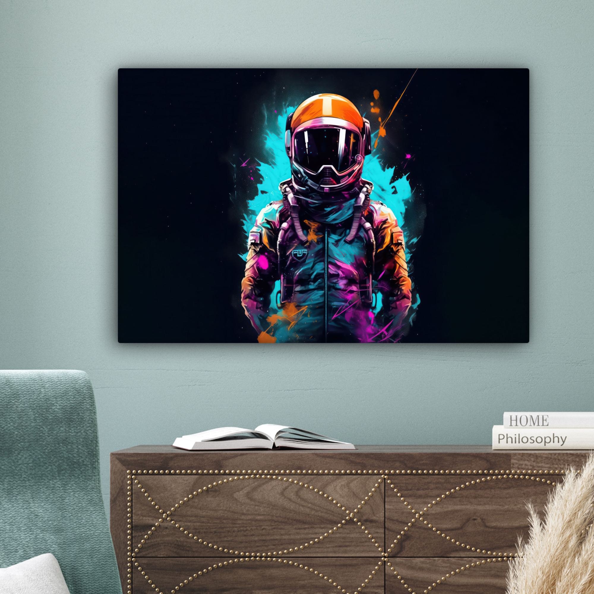 Leinwandbild - Astronaut - Neon - Gaming - Weltraum-4