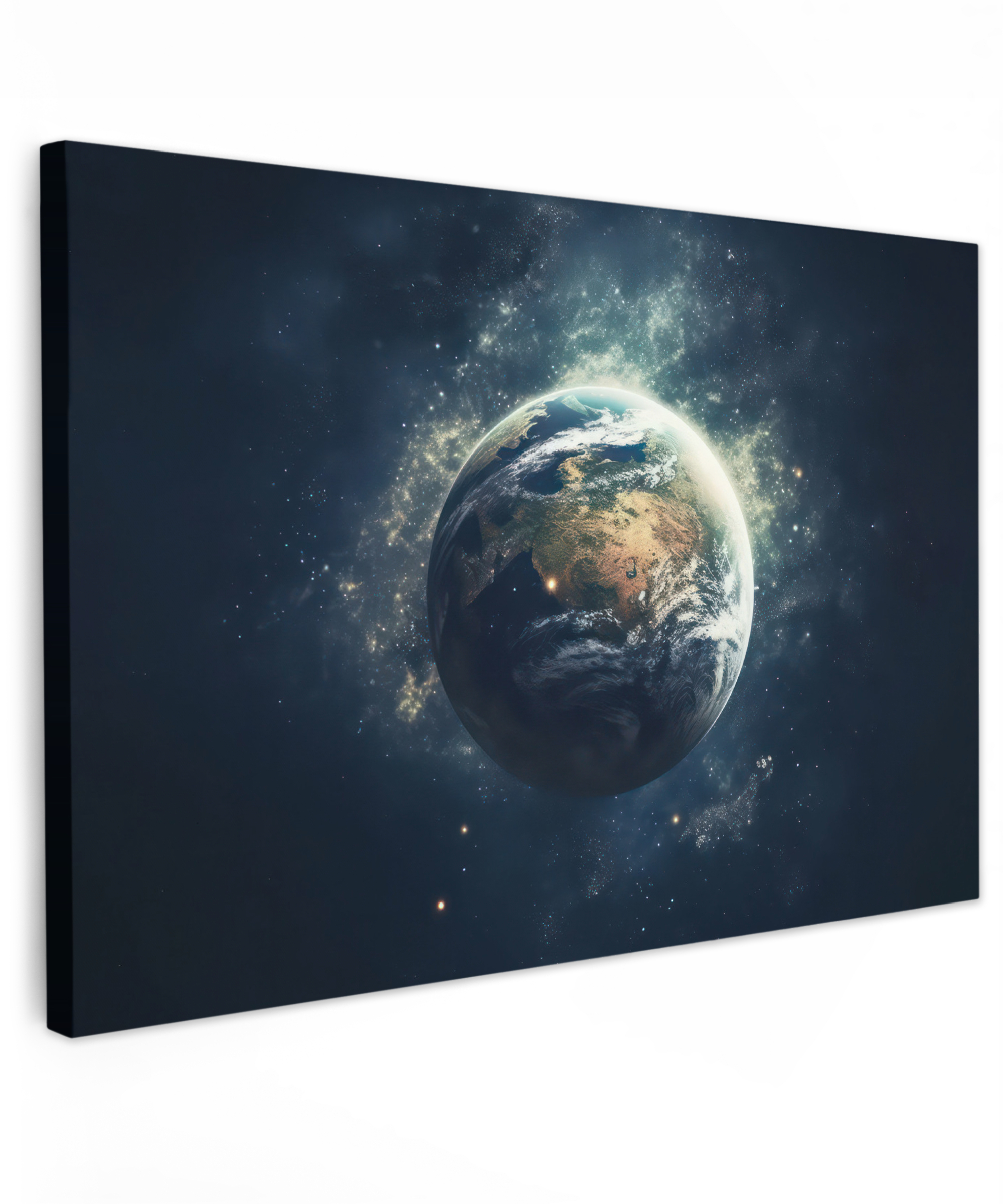 Canvas schilderij - Ruimte - Aarde - Sterren - Heelal