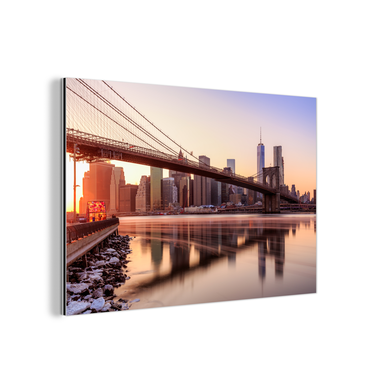 New York - Brooklyn - Bridge aluminium wit 3d