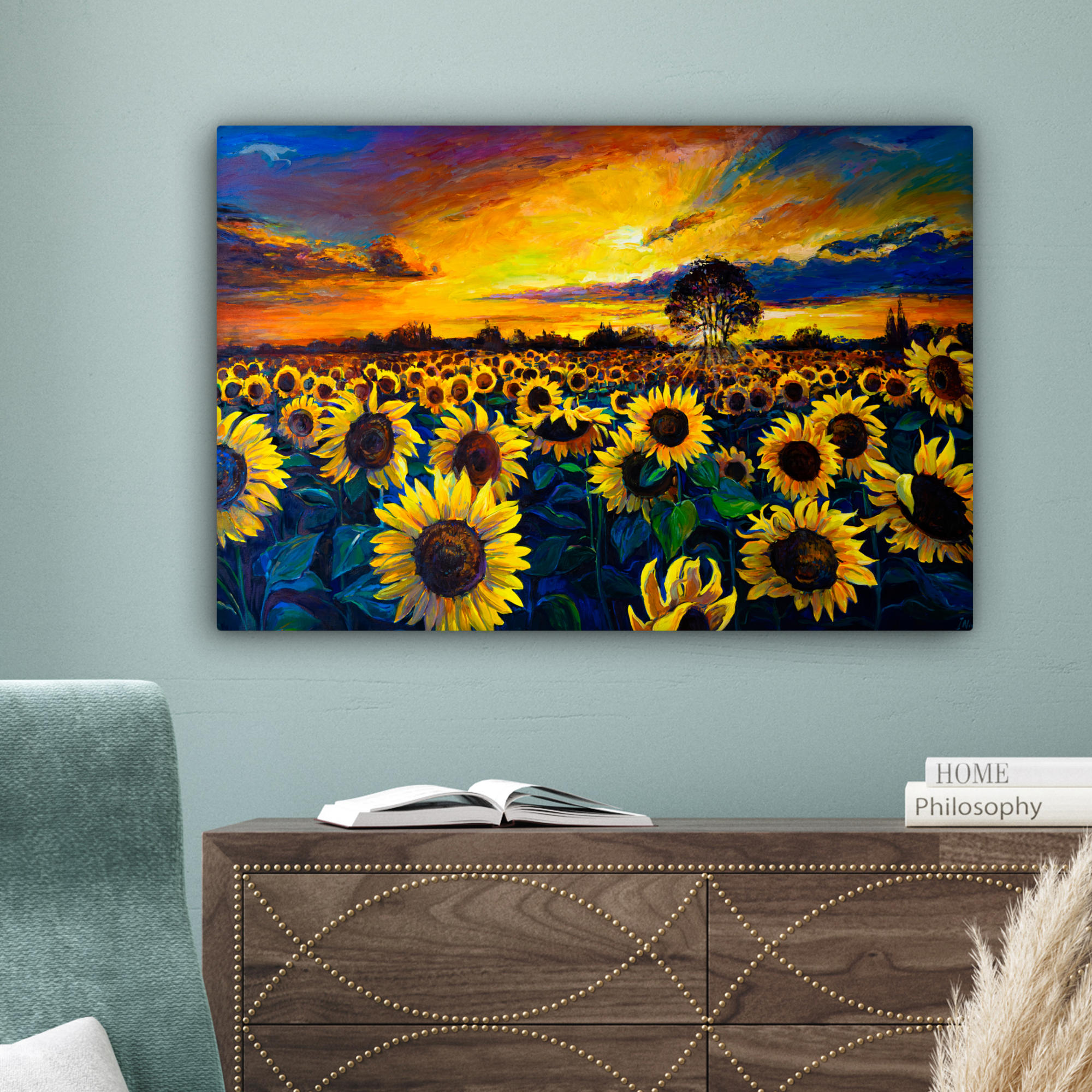 Leinwandbild - Gemälde - Ölfarbe - Blumen - Sonnenblume-4
