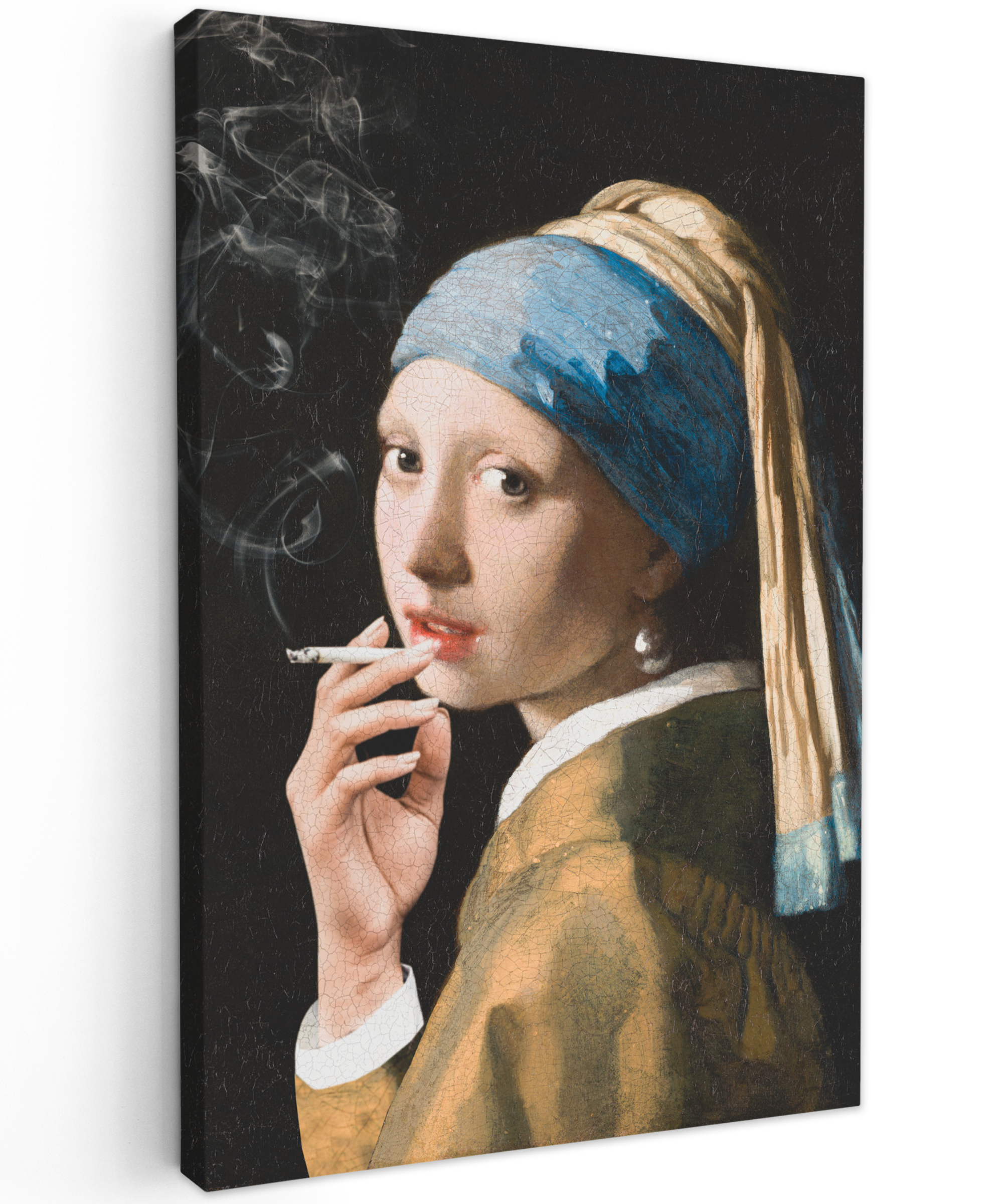 Tableau sur toile - Fille avec une boucle d'oreille en perle - Johannes Vermeer - Cigarettes