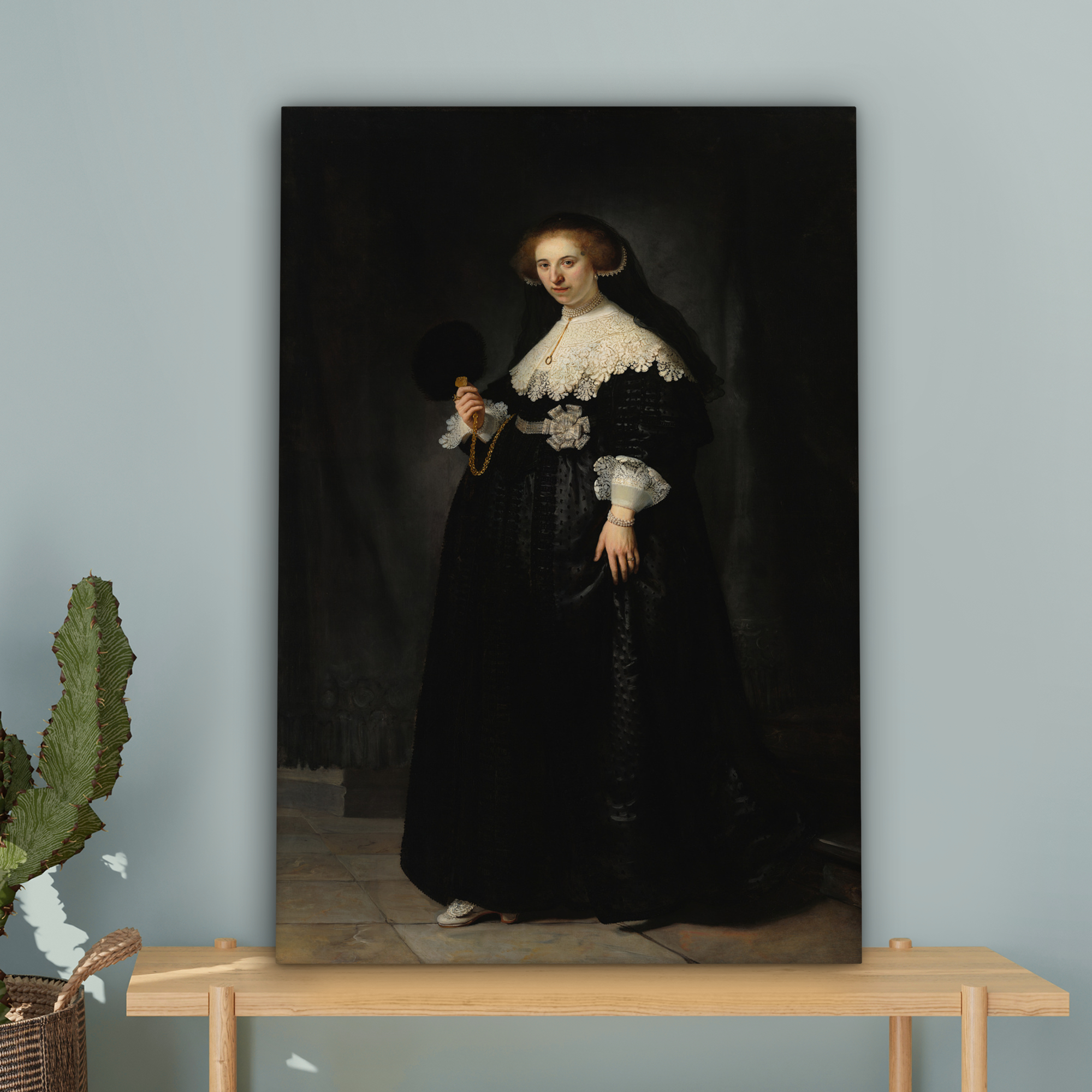 Canvas schilderij - Het huwelijksportret van Oopjen Coppit - Rembrandt van Rijn-4