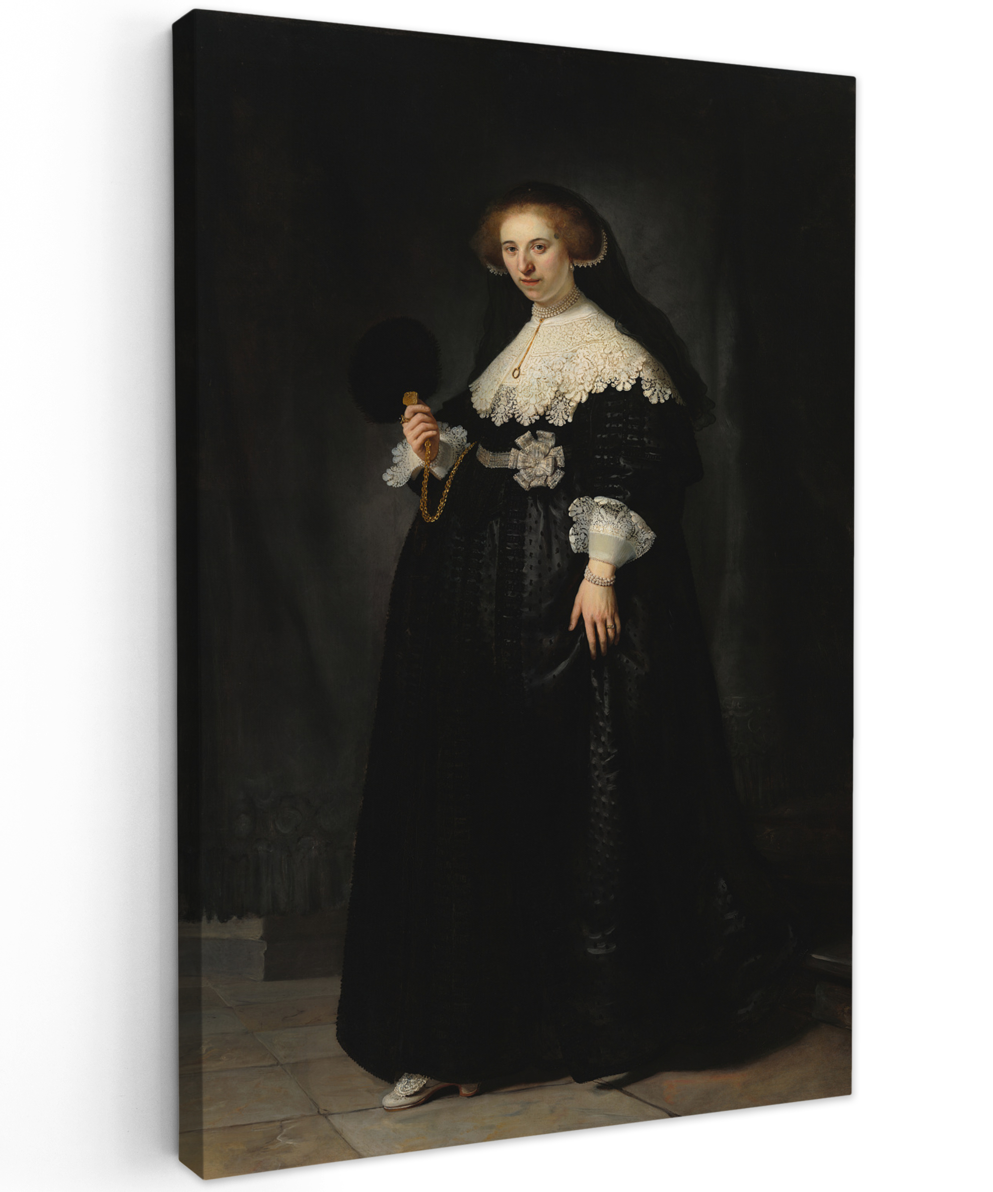 Canvas schilderij - Het huwelijksportret van Oopjen Coppit - Rembrandt van Rijn