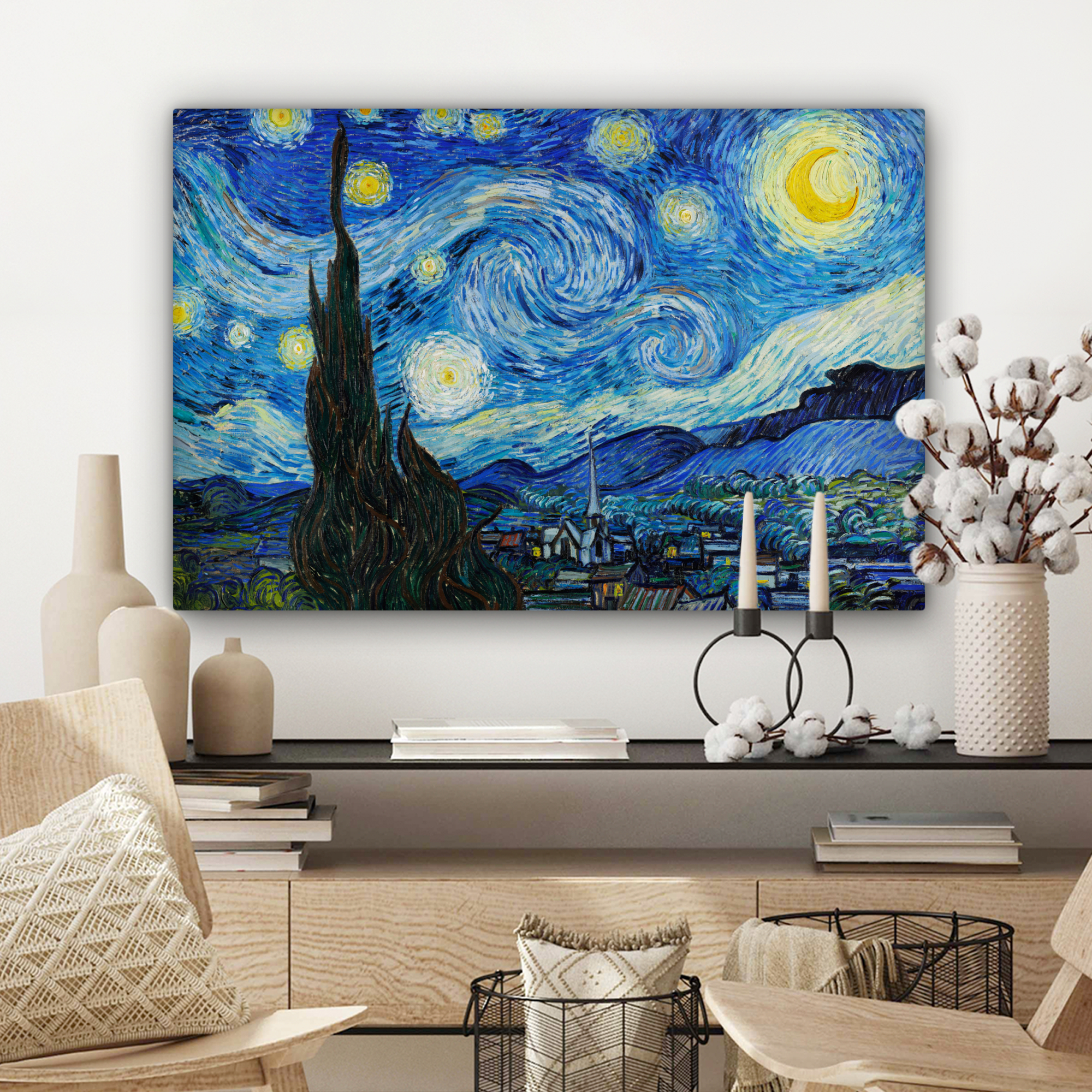 Tableau sur toile - La nuit étoilée - Vincent van Gogh-3