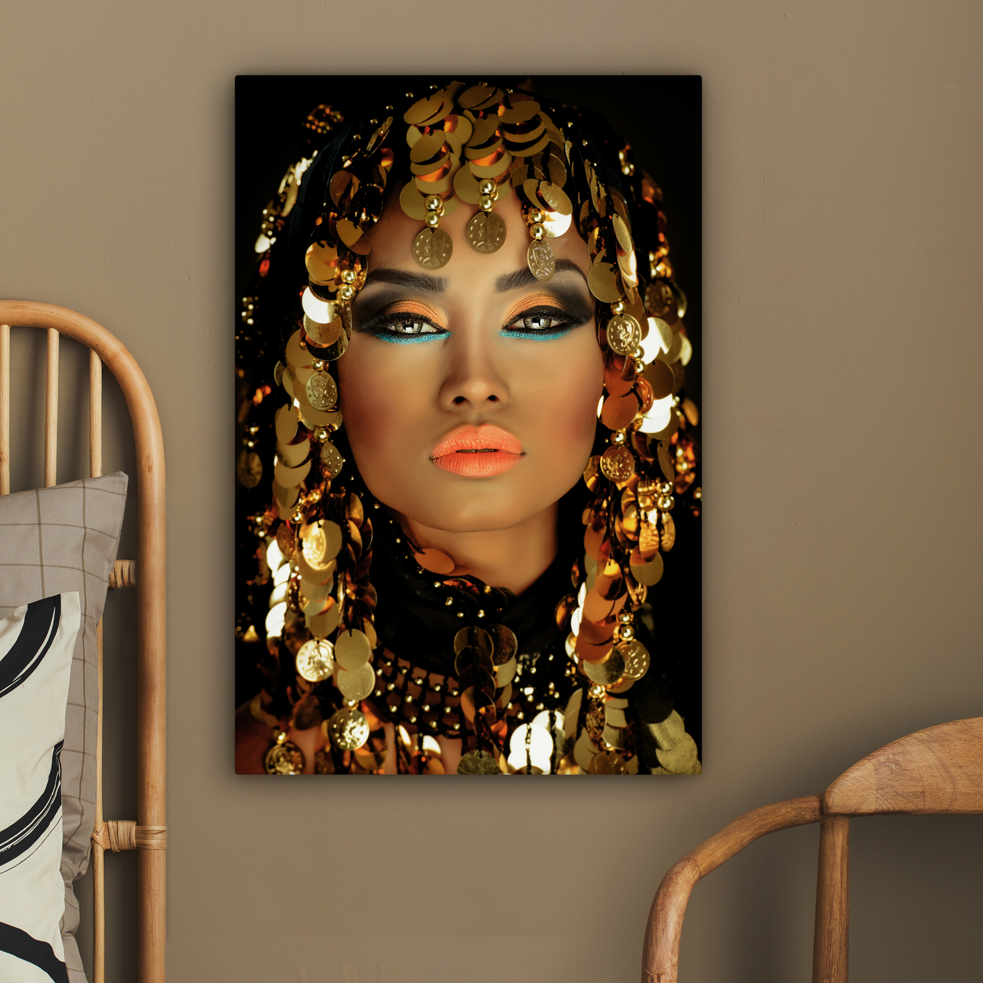 Canvas schilderij - Vrouw - Cleopatra - Goud-2