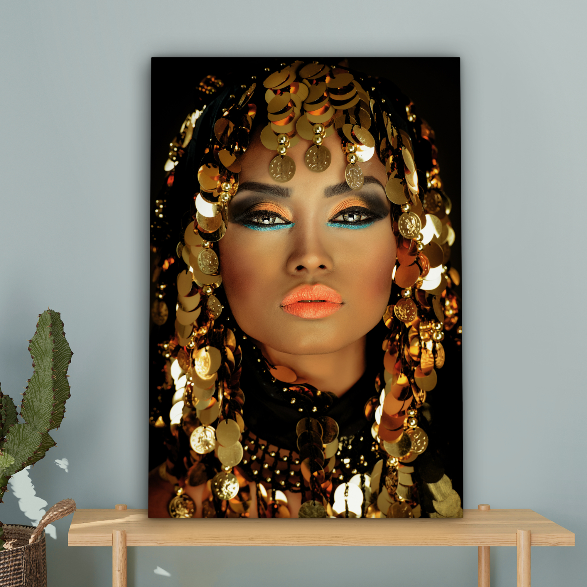 Leinwandbild - Frau - Kleopatra - Gold-4