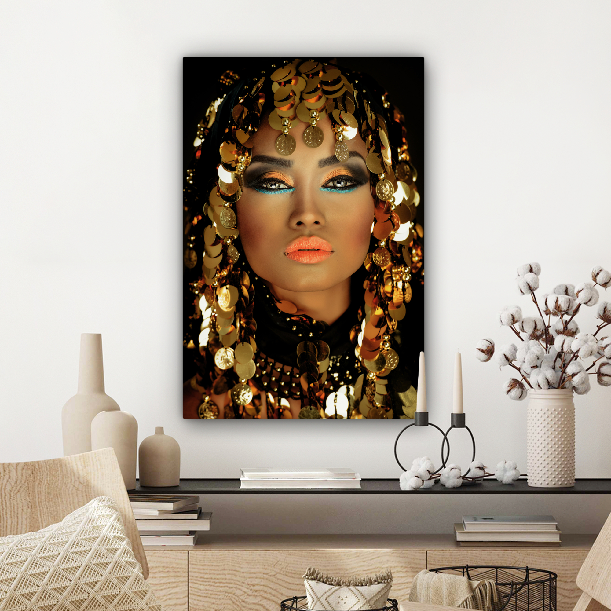 Leinwandbild - Frau - Kleopatra - Gold-3