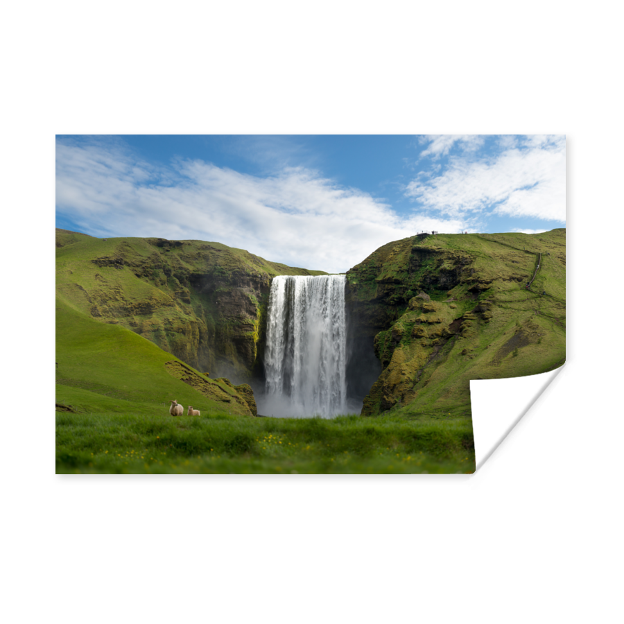 Waterval - IJsland - Natuur poster papier 3d